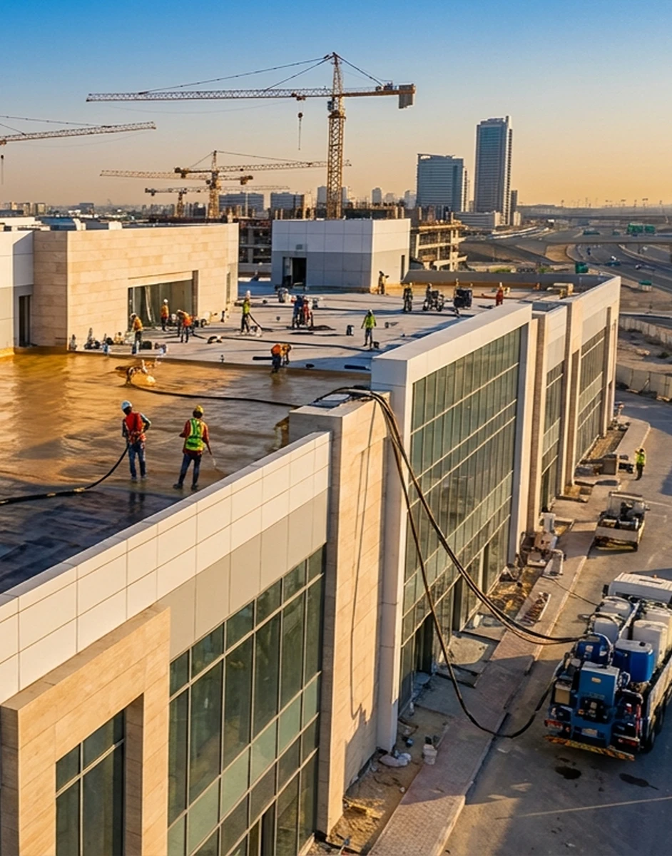 Roof waterproofing application in Saudi Arabia by Pedox KSA